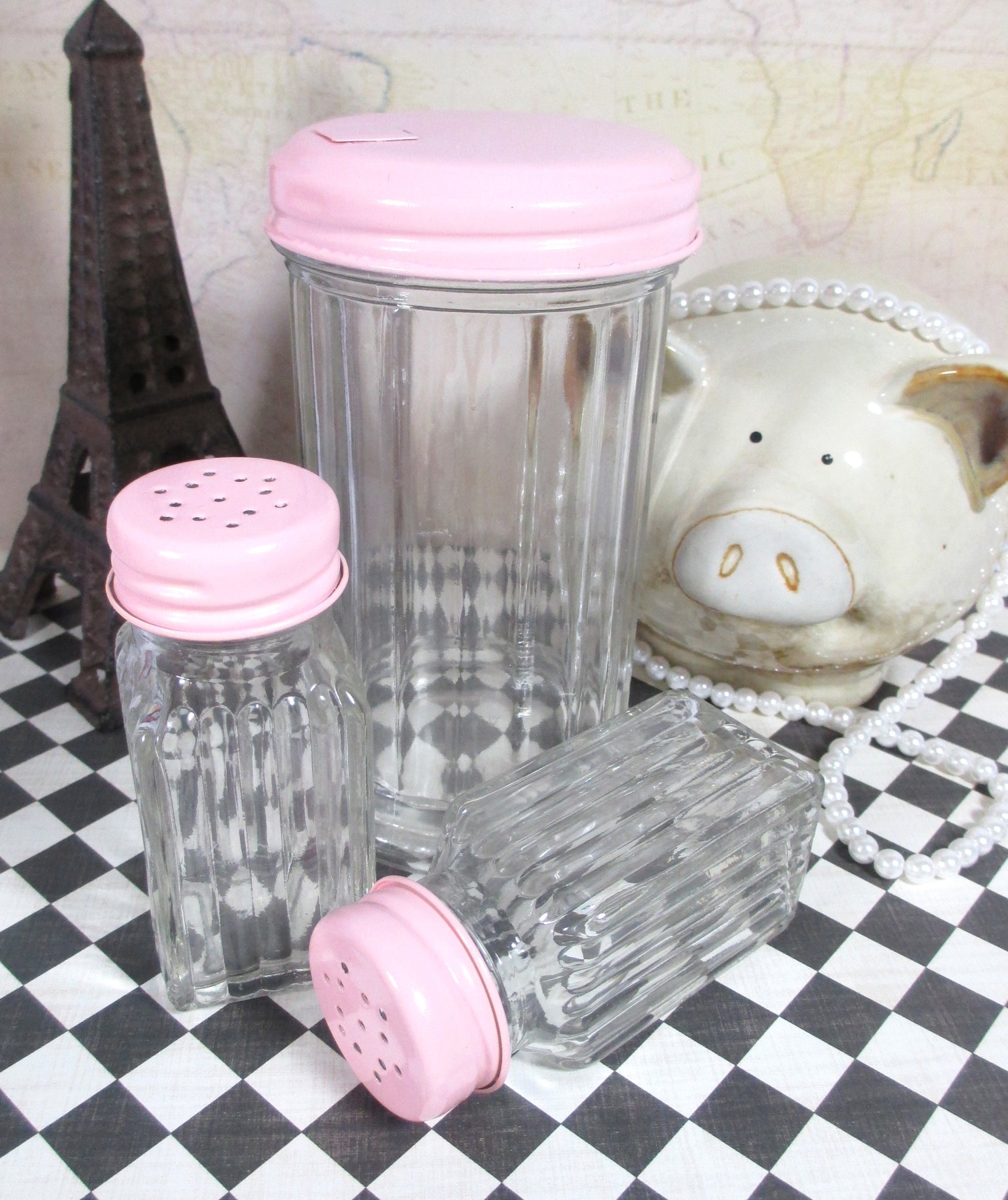Pink Drop : Salt & Pepper Shaker Set by Lucky Duck Glass – Harvest Gold  Gallery