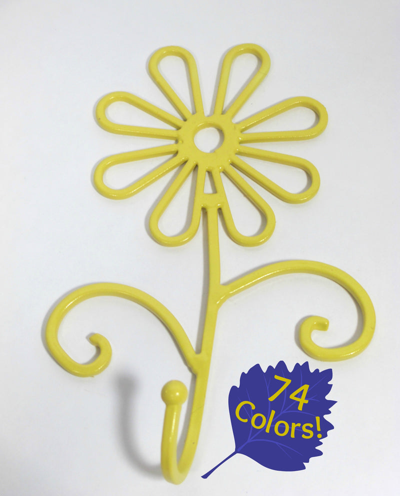 Flower Wall Hook Metal Shabby Chic