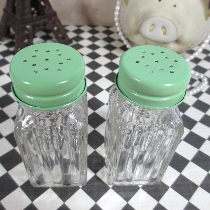 Sugar Dispenser and Salt & Pepper Shakers Set with Painted tops