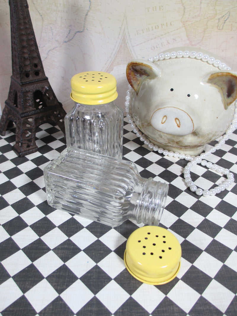 Sugar Dispenser and Salt & Pepper Shakers Set with Painted tops