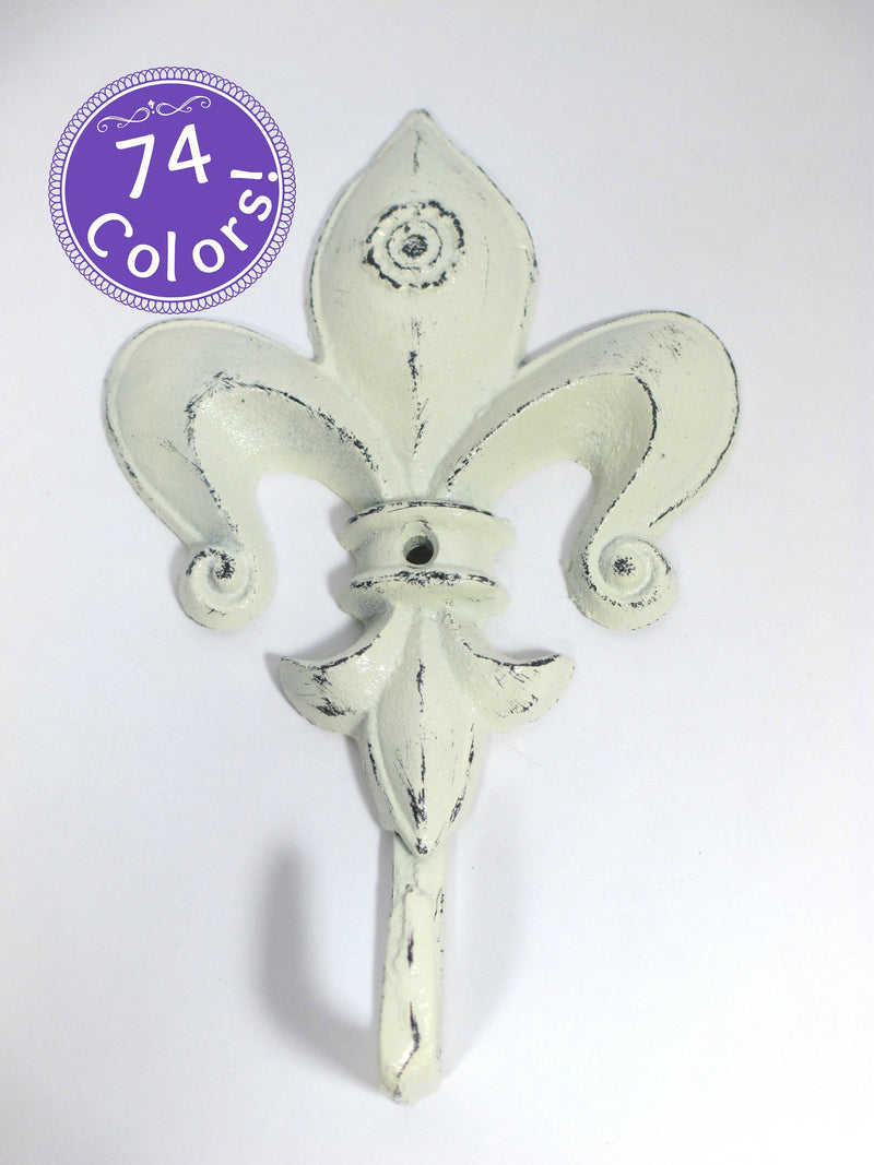 Fleur de Lis Wall Hook Cast Iron Shabby Chic – Sloth and Llama