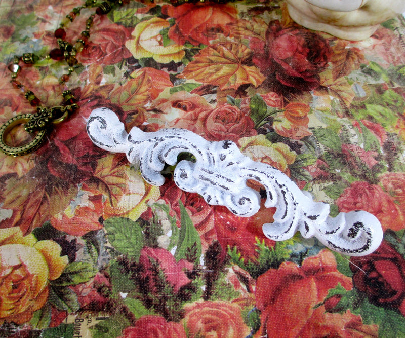 Drawer Pull Handle Shabby Chic Cast Iron Scroll