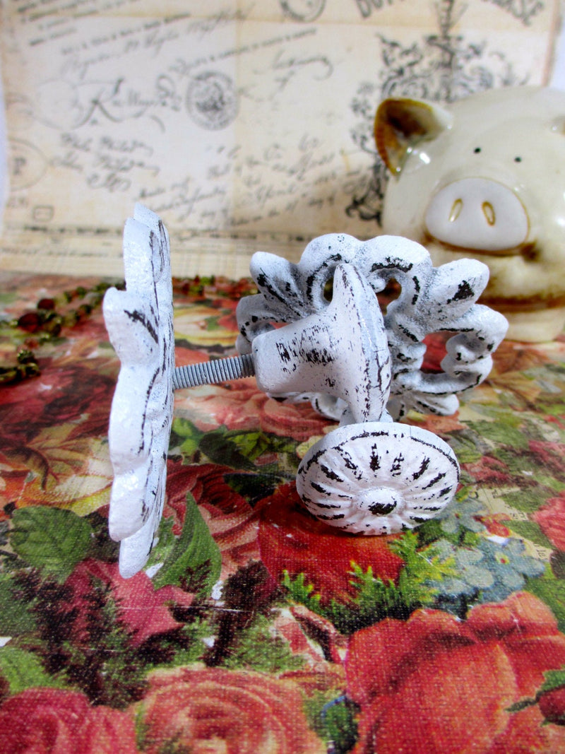 Drawer Pull Knob Shabby Chic Cast Iron Scroll