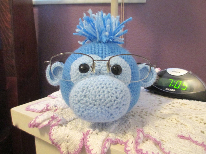 Blue Monkey Crochet Eyeglasses Holder – Sloth and Llama