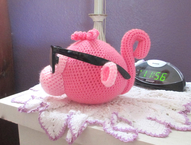 Pink Monkey Crochet Eyeglasses Holder