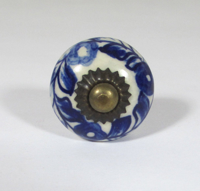 Ceramic White & Blue Delft Inspired Classic Knob
